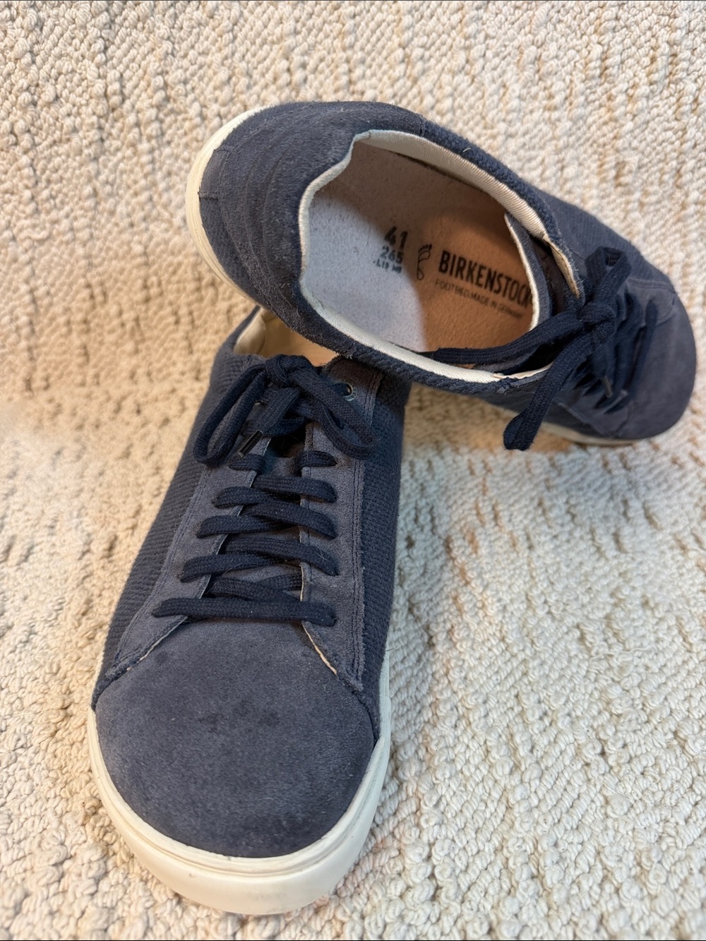 Birkenstock Navy Blue Suede Low-Top Sneakers